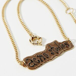 BNWT AW23 ACNE STUDIOS LOGO PLAQUE NECKLACE